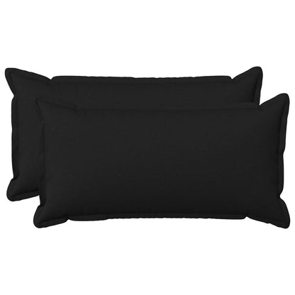 vidaXL Cushion with Pillow HOUTEN 2 pcs Black Faux Linen