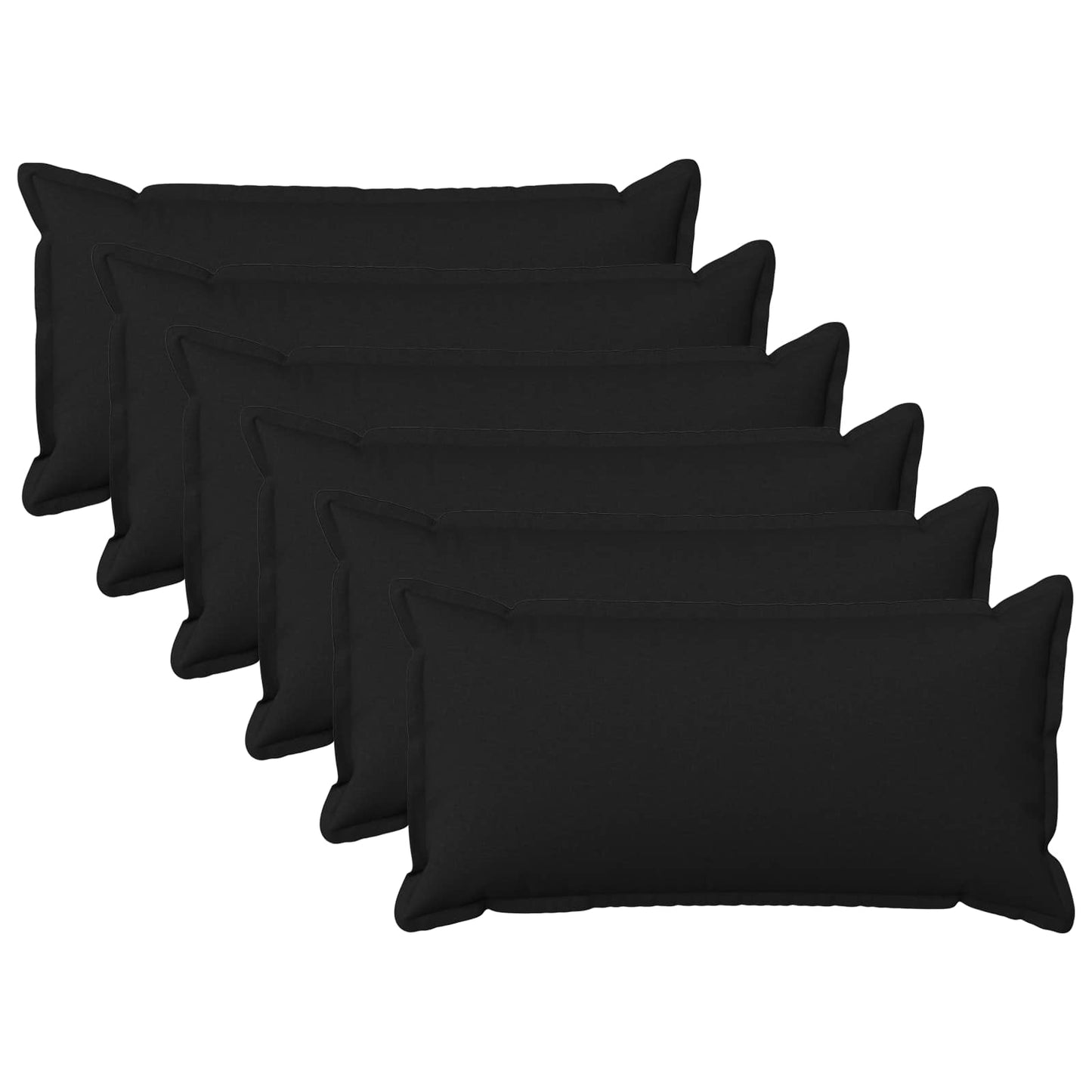 vidaXL Cushion with Pillow HOUTEN 6 pcs Black Faux Linen