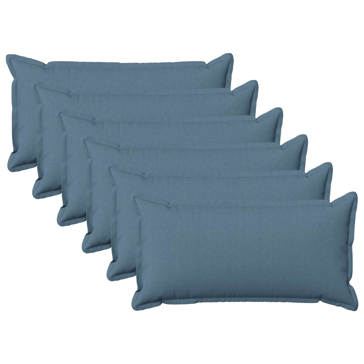 vidaXL Cushion with Pillow HOUTEN 6 pcs Jeans Blue Faux Linen
