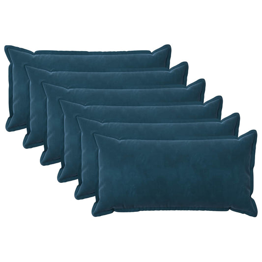 vidaXL Cushion with Pillow HOUTEN 6 pcs Blue Velvet