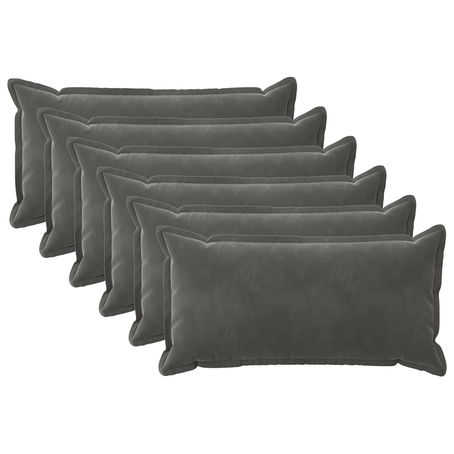 vidaXL Cushion with Pillow HOUTEN 6 pcs Dark Grey Velvet
