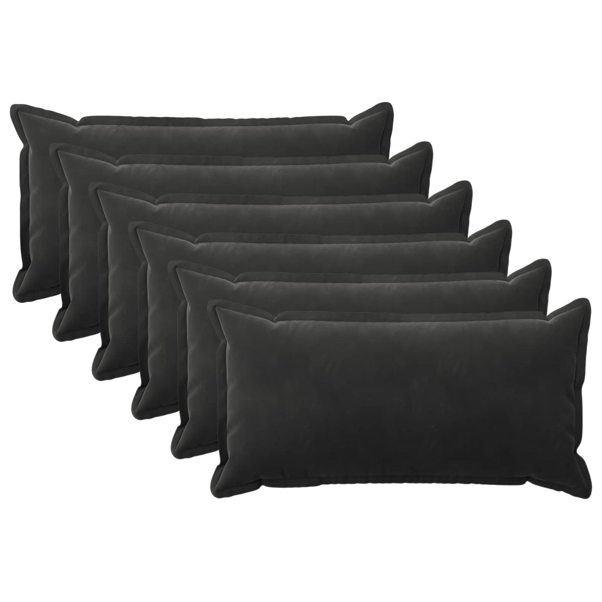 vidaXL Cushion with Pillow HOUTEN 6 pcs Black Velvet