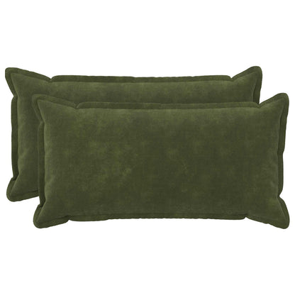 vidaXL Cushion with Pillow HOUTEN 2 pcs Green Microfiber Fleece