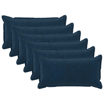 vidaXL Cushion with Pillow HOUTEN 6 pcs Blue Microfiber Fleece