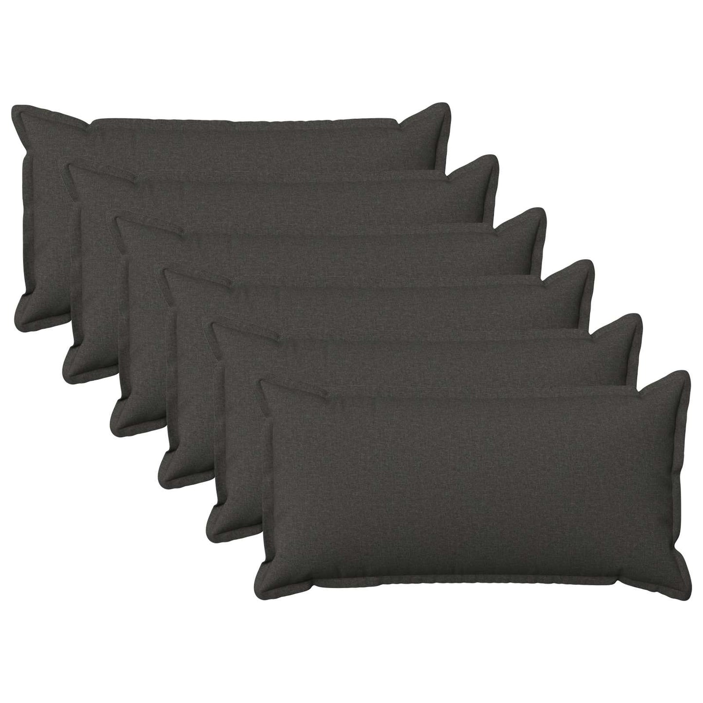 vidaXL Cushion with Pillow HOUTEN 6 pcs Dark Grey Faux Linen