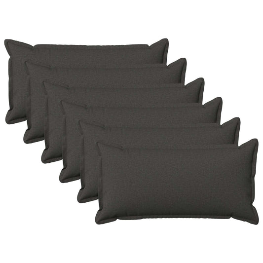 vidaXL Cushion with Pillow HOUTEN 6 pcs Dark Grey Faux Linen