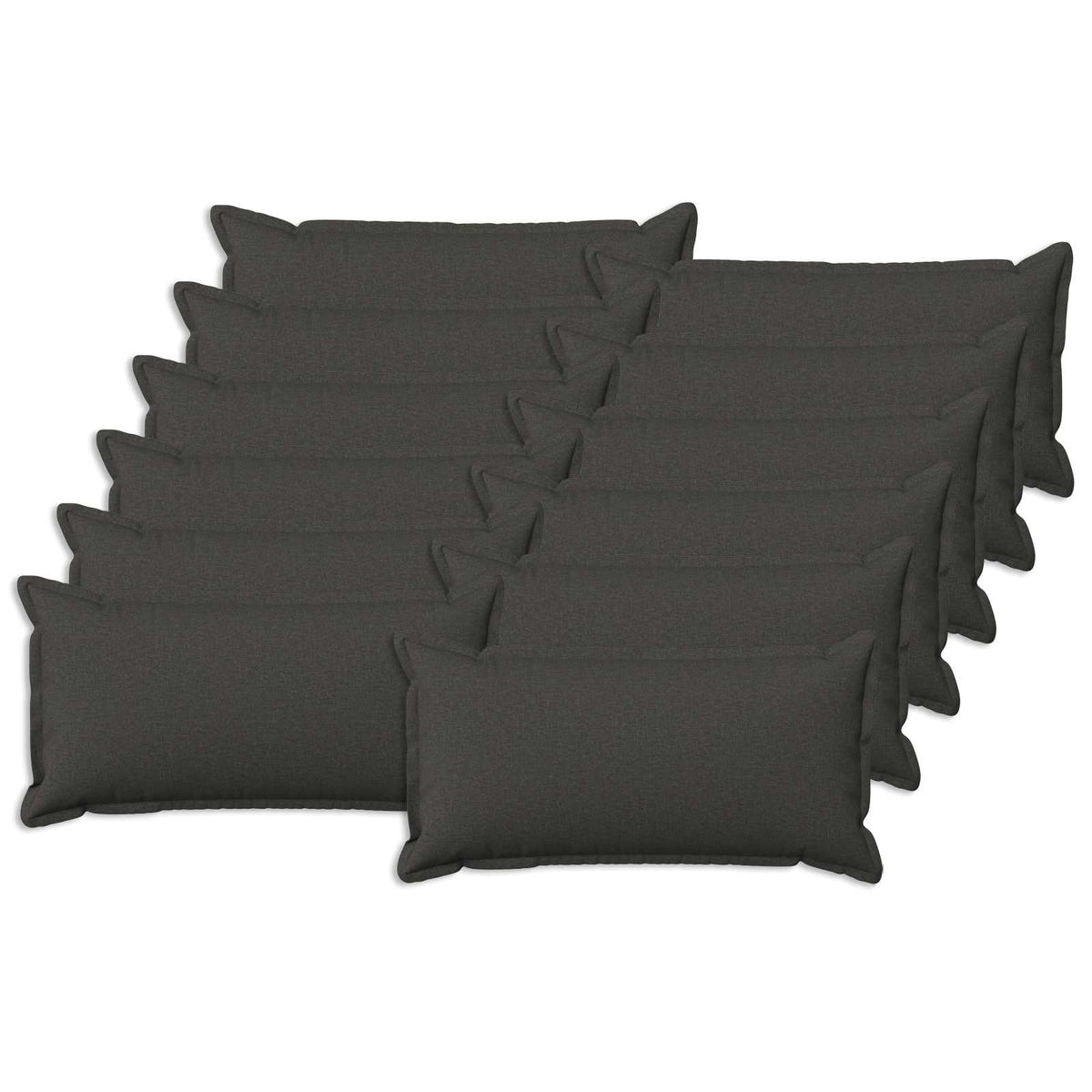 vidaXL Cushion with Pillow HOUTEN 12 pcs Dark Grey Faux Linen
