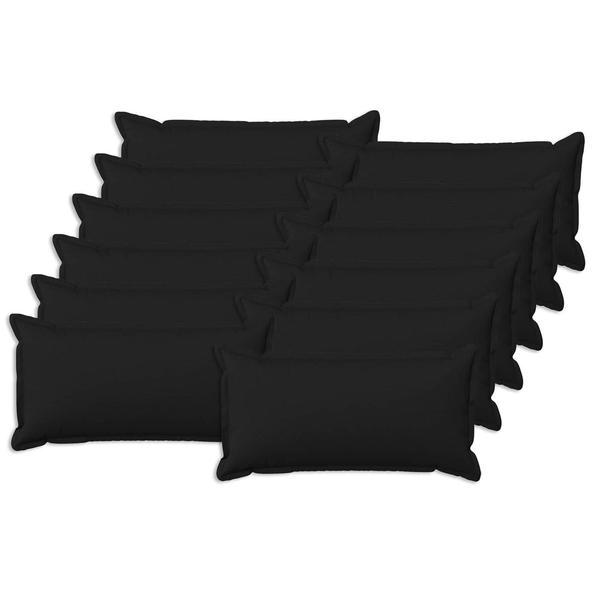 vidaXL Cushion with Pillow HOUTEN 12 pcs Black Faux Linen
