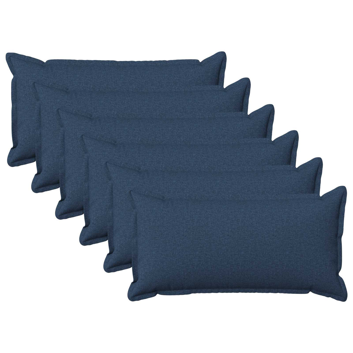 vidaXL Throw Pillow 6 pcs HOUTEN Blue 40 x 80 cm Faux Linen