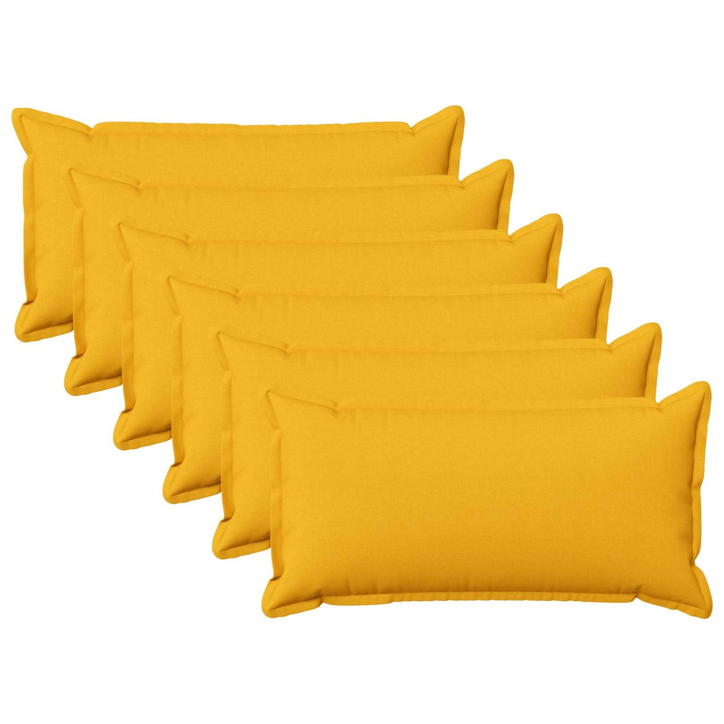 vidaXL Cushion with Pillow HOUTEN 6 pcs Light Yellow Faux Linen