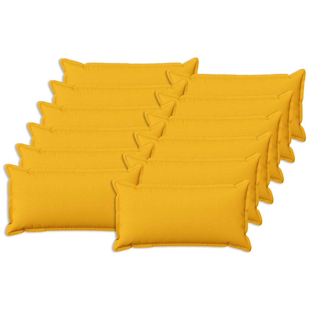 vidaXL Cushion with Pillow HOUTEN 12 pcs Light Yellow Faux Linen
