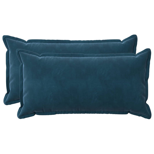 vidaXL Cushion with Pillow HOUTEN 2 pcs Blue Velvet