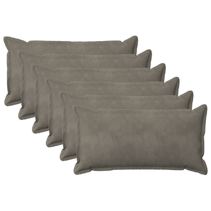vidaXL Cushion with Pillow HOUTEN 6 pcs Light Grey Velvet