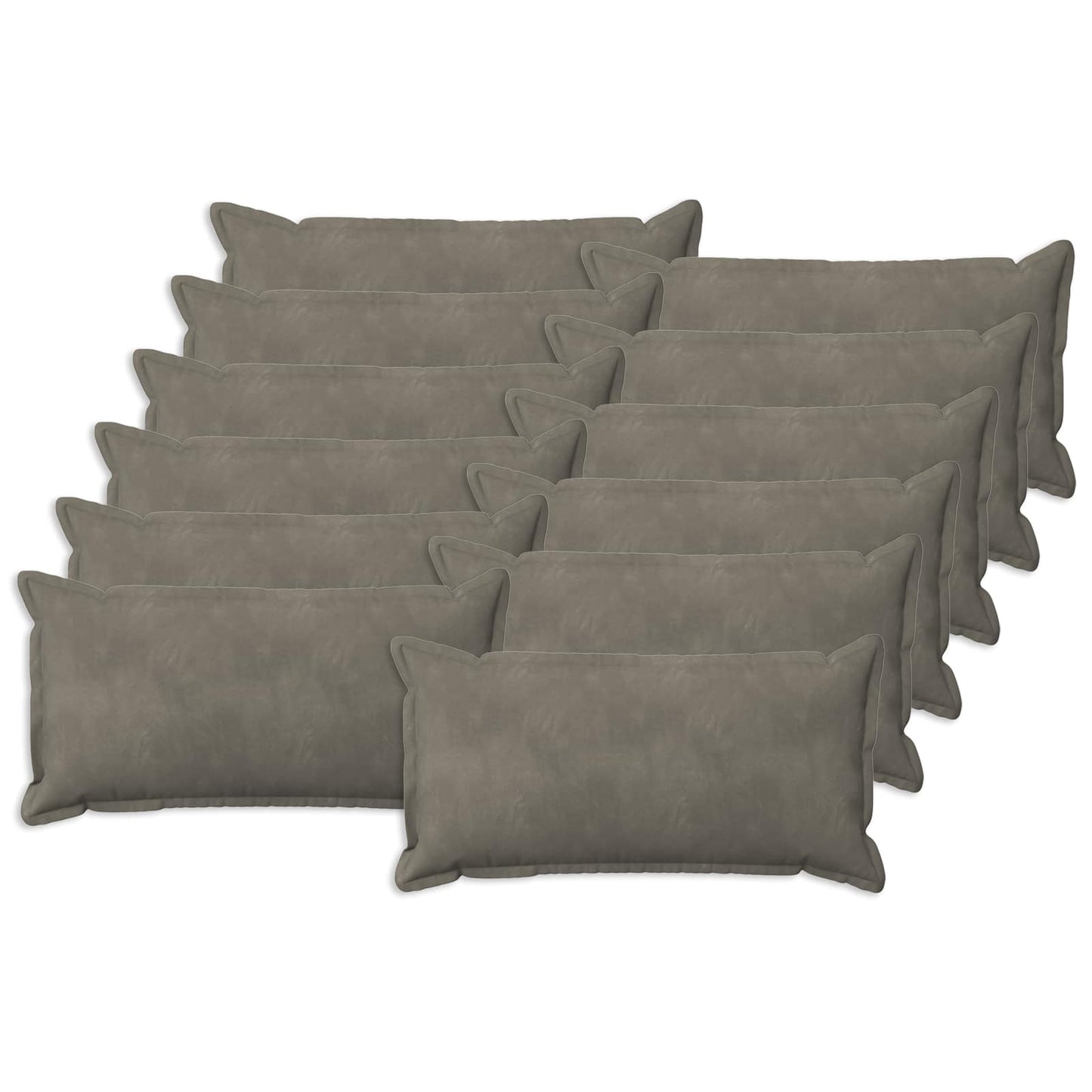 vidaXL Cushion with Pillow HOUTEN 12 pcs Light Grey Velvet