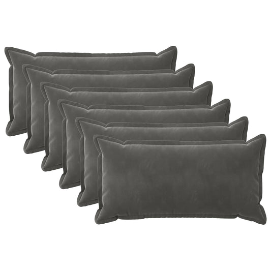 vidaXL Cushion with Pillow HOUTEN 6 pcs Dark Grey Velvet