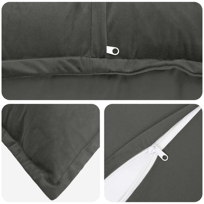 vidaXL Cushion with Pillow HOUTEN 12 pcs Dark Grey Velvet