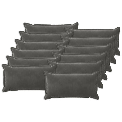 vidaXL Cushion with Pillow HOUTEN 12 pcs Dark Grey Velvet