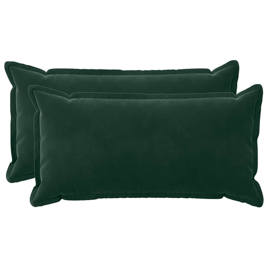 vidaXL Cushion with Pillow HOUTEN 2 pcs Dark Green Velvet