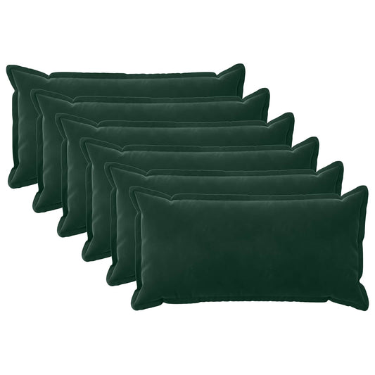 vidaXL Cushion with Pillow HOUTEN 6 pcs Dark Green Velvet