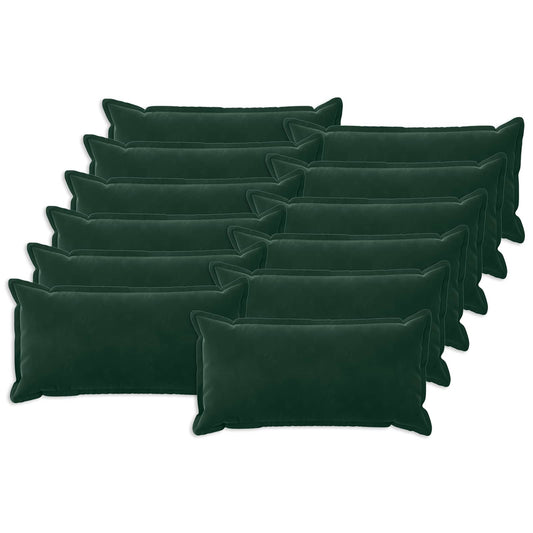 vidaXL Cushion with Pillow HOUTEN 12 pcs Dark Green Velvet