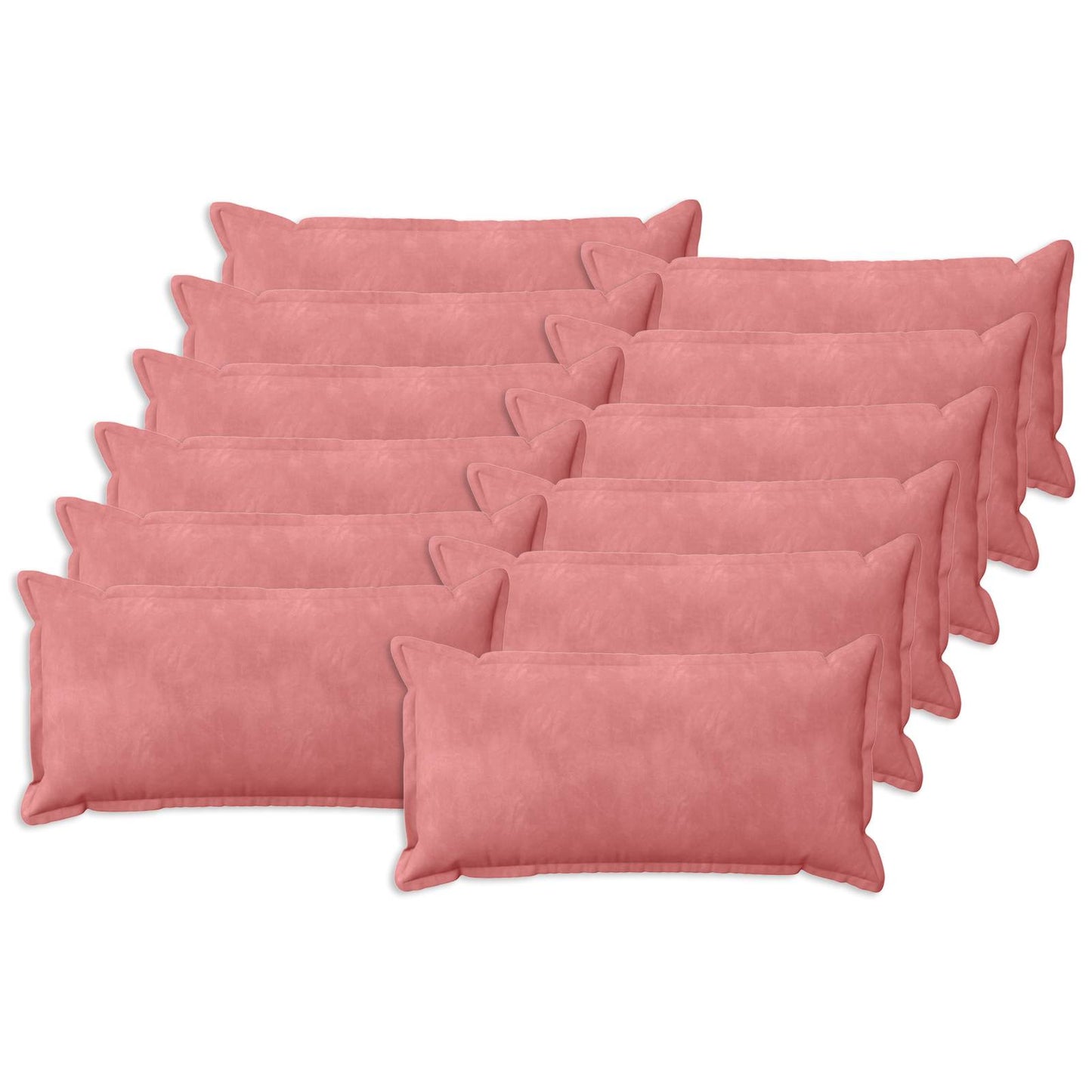 vidaXL Cushion with Pillow HOUTEN 12 pcs Pink Velvet