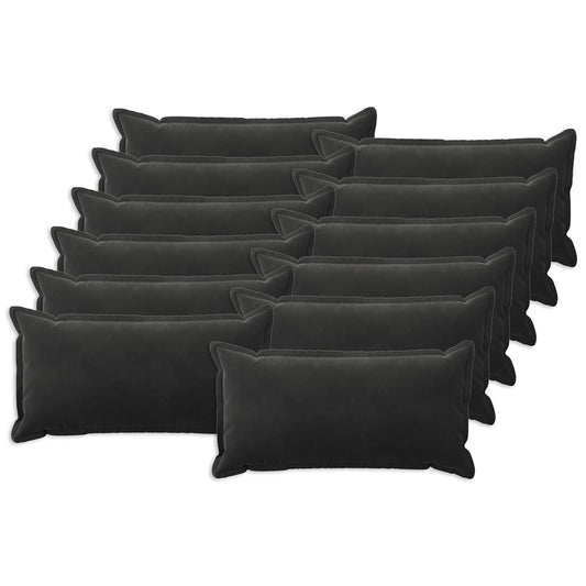 vidaXL Cushion with Pillow HOUTEN 12 pcs Black Velvet