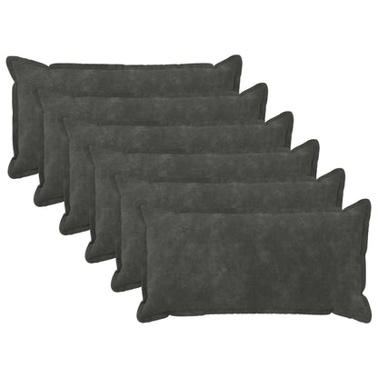 vidaXL Cushion with Pillow HOUTEN 6 pcs Anthracite Microfiber Fleece