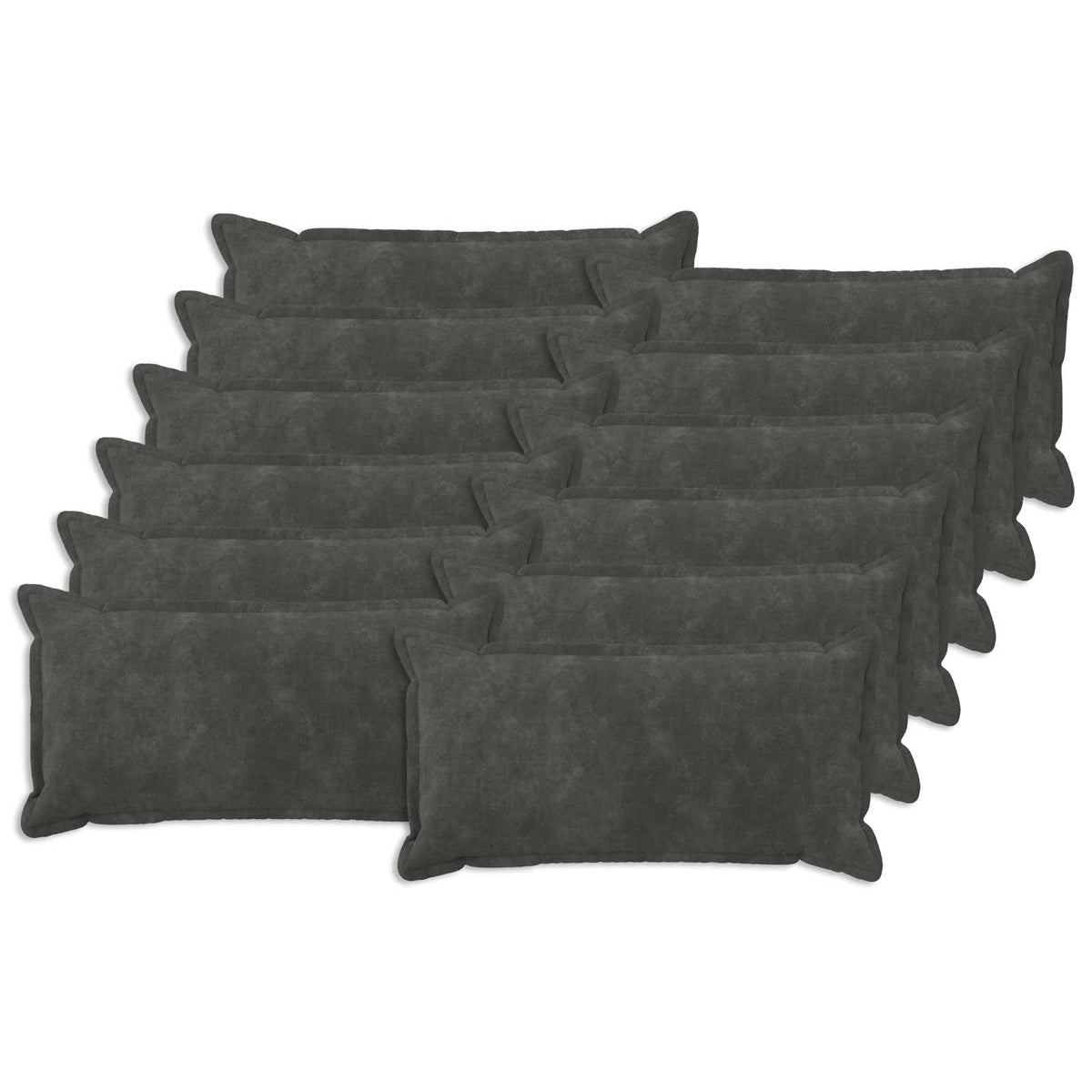 vidaXL Cushion with Pillow HOUTEN 12 pcs Anthracite Microfiber Fleece
