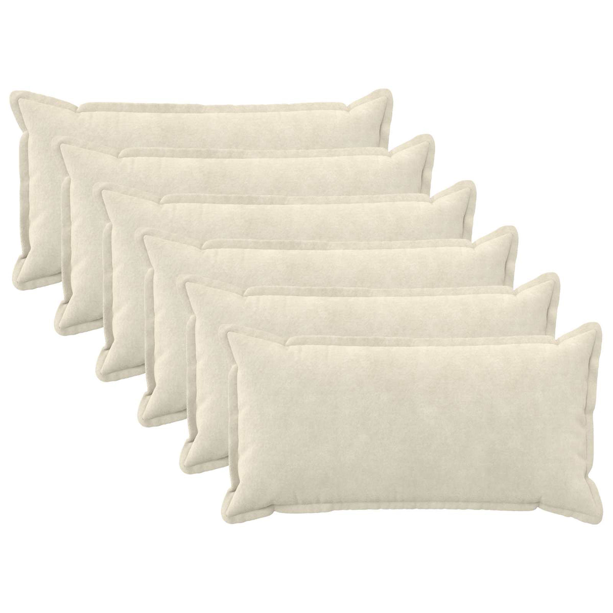 vidaXL Cushion with Pillow HOUTEN 6 pcs Cream Microfiber Fleece