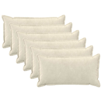 vidaXL Cushion with Pillow HOUTEN 6 pcs Cream Microfiber Fleece