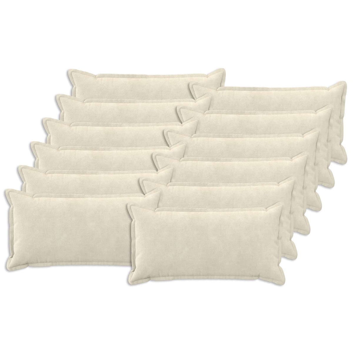 vidaXL Cushion with Pillow HOUTEN 12 pcs Cream Microfiber Fleece