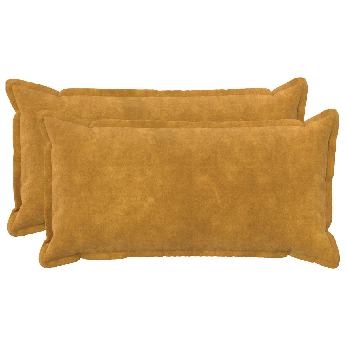 vidaXL Cushion with Pillow HOUTEN 2 pcs Yellow Microfiber Fleece