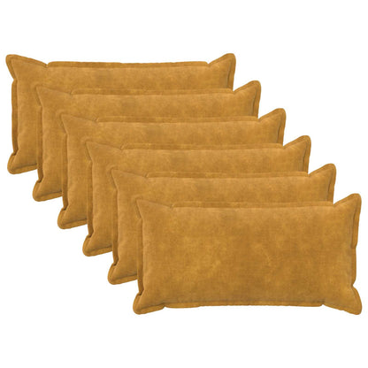 vidaXL Cushion with Pillow HOUTEN 6 pcs Yellow Microfiber Fleece