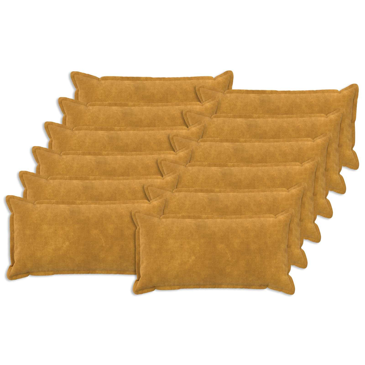 vidaXL Cushion with Pillow HOUTEN 12 pcs Yellow Microfiber Fleece