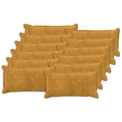 vidaXL Cushion with Pillow HOUTEN 12 pcs Yellow Microfiber Fleece