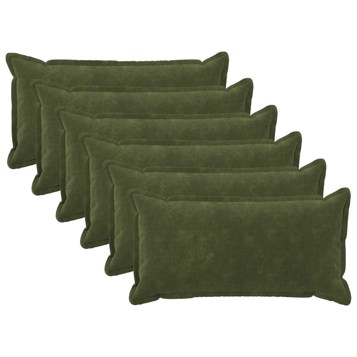vidaXL Cushion with Pillow HOUTEN 6 pcs Green Microfiber Fleece