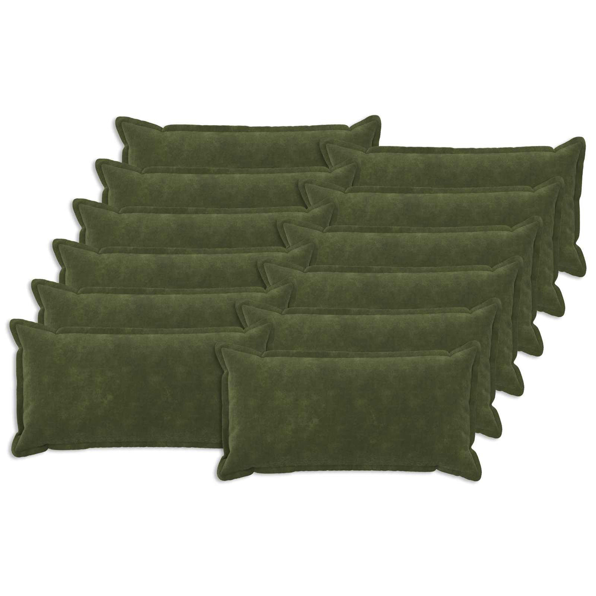 vidaXL Cushion with Pillow HOUTEN 12 pcs Green Microfiber Fleece