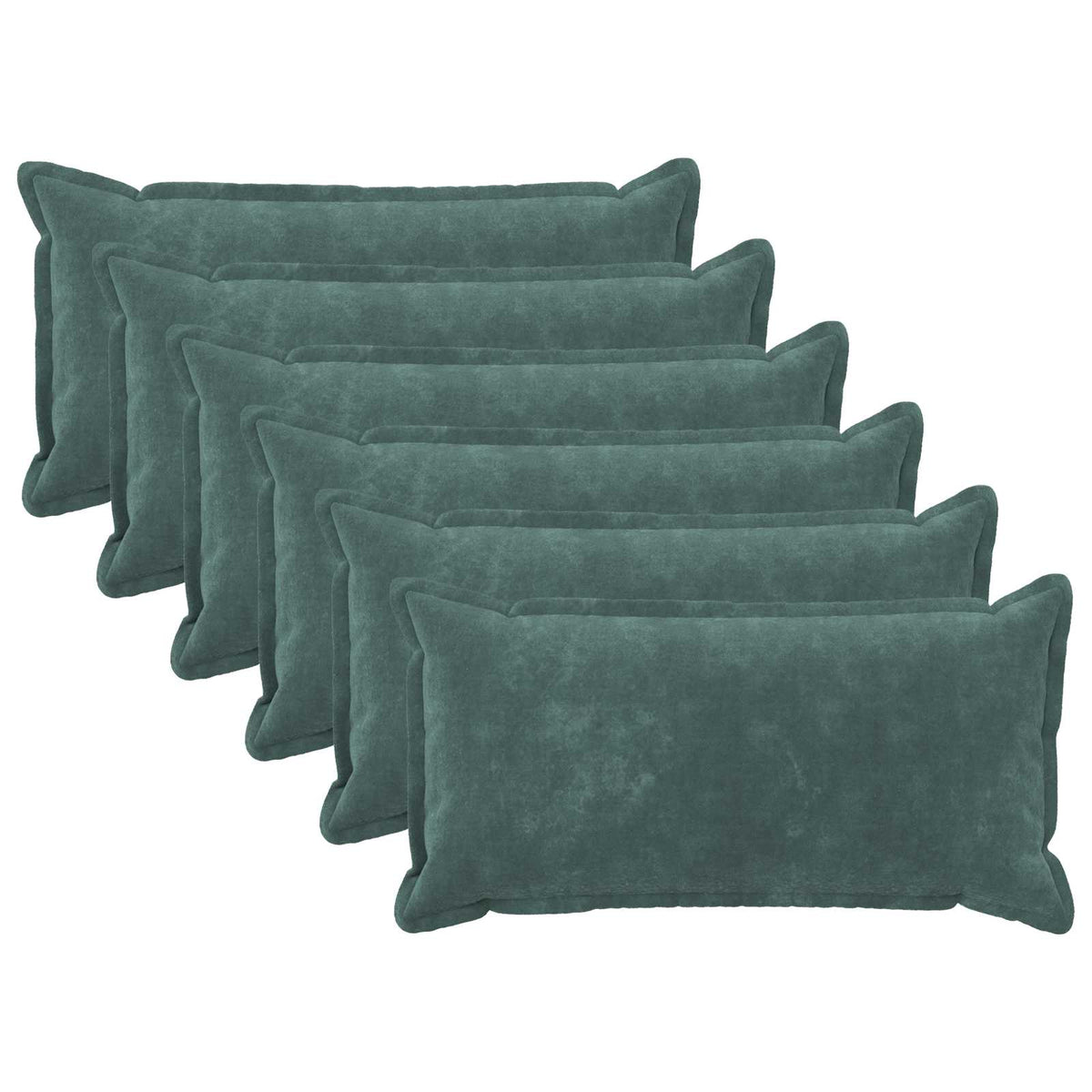 vidaXL Cushion with Pillow HOUTEN 6 pcs Sea Blue Microfiber Fleece