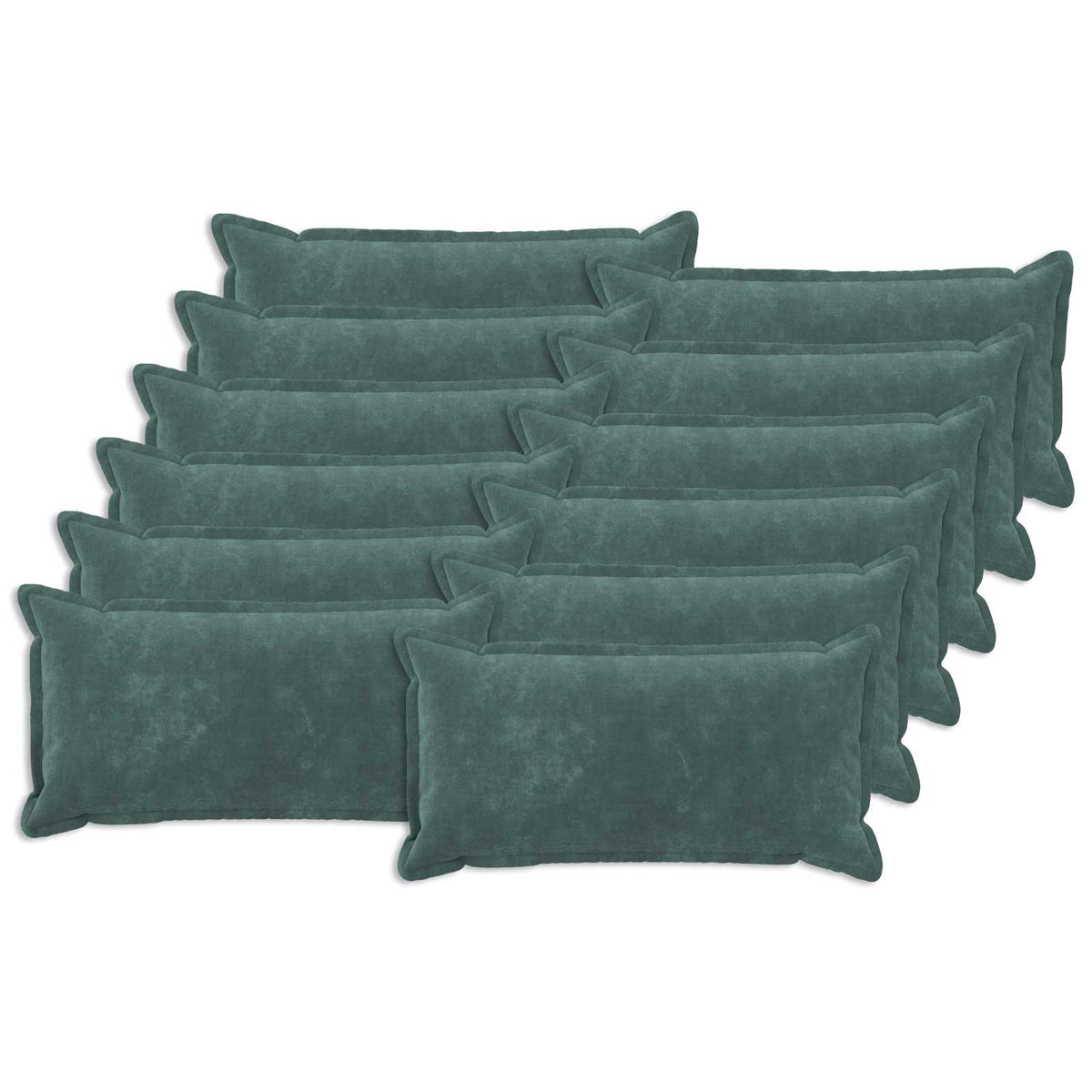 vidaXL Cushion with Pillow HOUTEN 12 pcs Sea Blue Microfiber Fleece