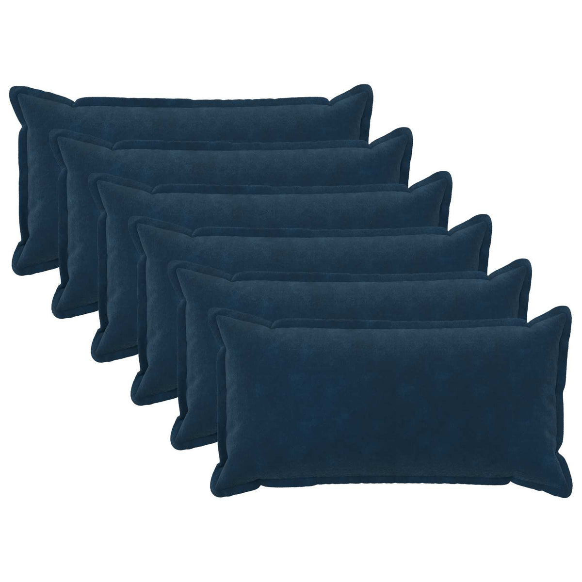 vidaXL Cushion with Pillow HOUTEN 6 pcs Blue Microfiber Fleece