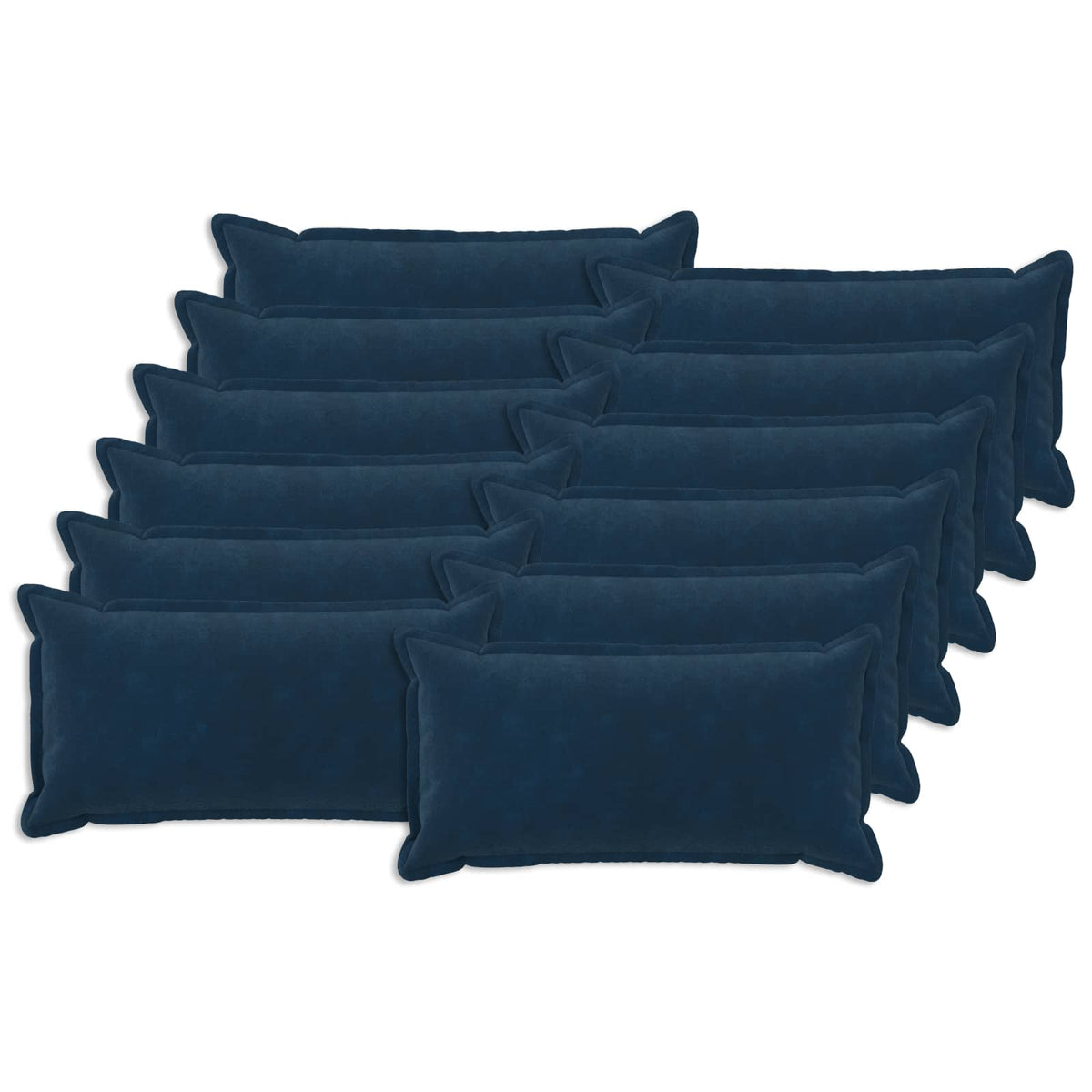 vidaXL Cushion with Pillow HOUTEN 12 pcs Blue Microfiber Fleece