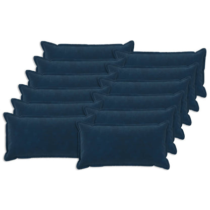 vidaXL Cushion with Pillow HOUTEN 12 pcs Blue Microfiber Fleece