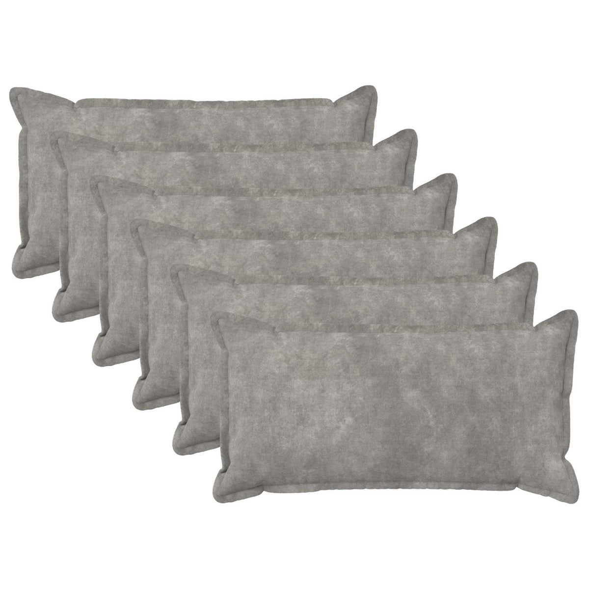 vidaXL Cushion with Pillow HOUTEN 6 pcs Light Grey Microfiber Fleece