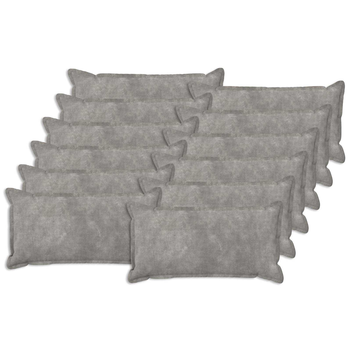vidaXL Cushion with Pillow HOUTEN 12 pcs Light Grey Microfiber Fleece