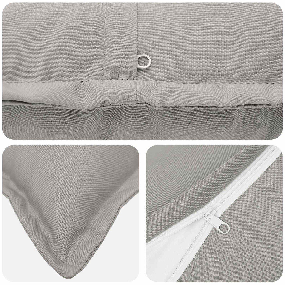 vidaXL Cushion with Pillow HOUTEN 12 pcs Grey Polyester