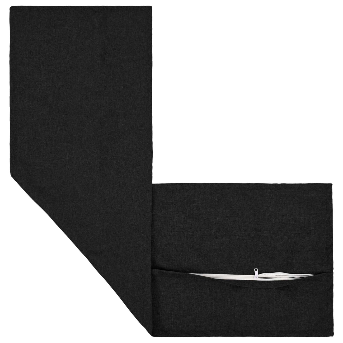 vidaXL Cushion with Pillow HOUTEN Black 40 x 145 cm Faux Linen