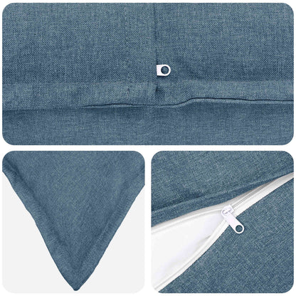 vidaXL Cushion with Pillow HOUTEN 2 pcs Jeans Blue Faux Linen