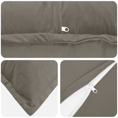 vidaXL Cushion with Pillow HOUTEN Light Grey 40 x 145 cm Velvet