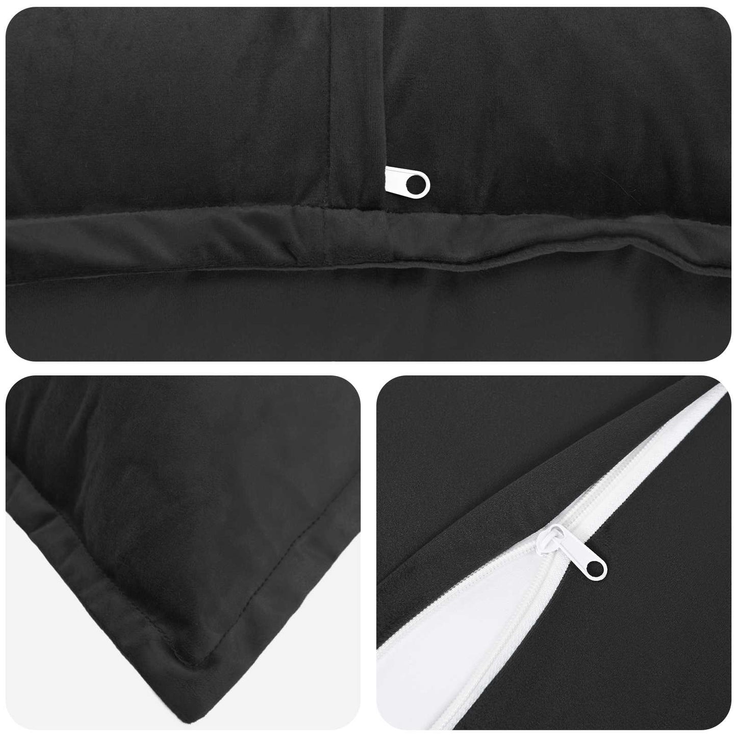 vidaXL Cushion with Pillow HOUTEN Black 40 x 145 cm Velvet