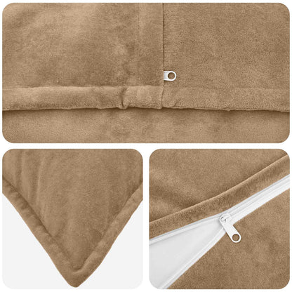 vidaXL Cushion with Pillow HOUTEN 2 pcs Taupe Microfiber Fleece